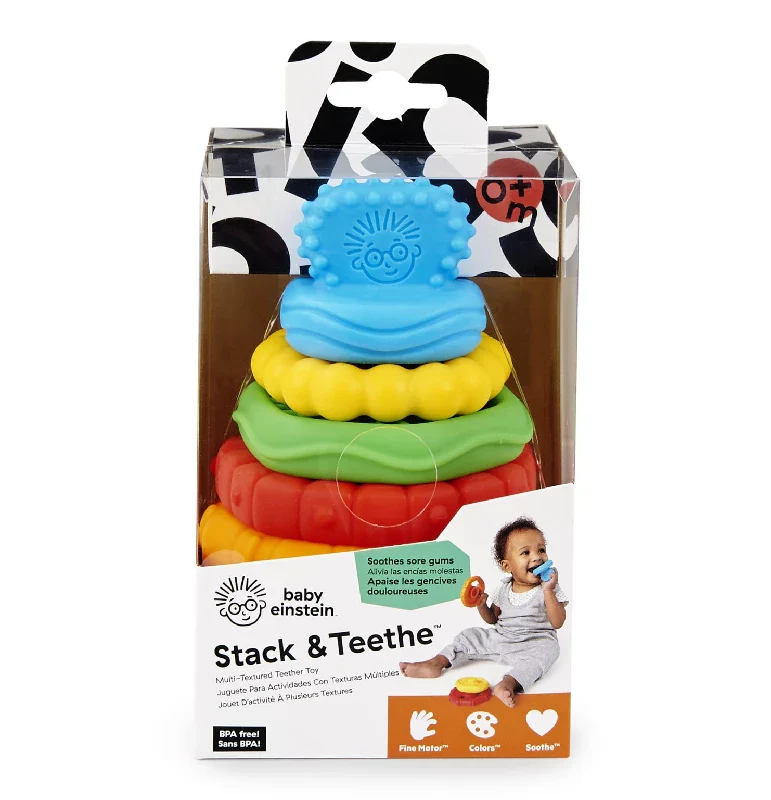 Baby Einstein Stack & Teethe multi - tekstur legesæt med bideringe - Image 2
