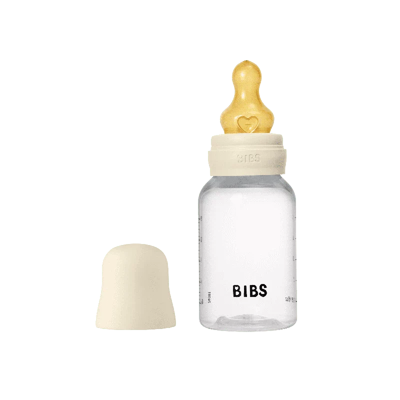 BIBS Baby Flaske Rund Latex 1 pack 150 ml Slow Flow Ivory