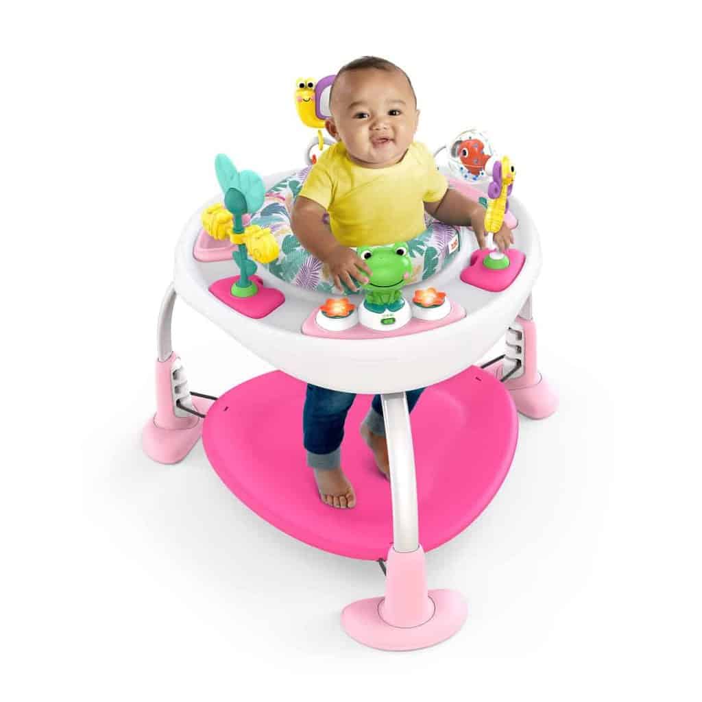 Bounce Bounce Baby™ 2 - i - 1 legetrampolin og bord pink - Image 2