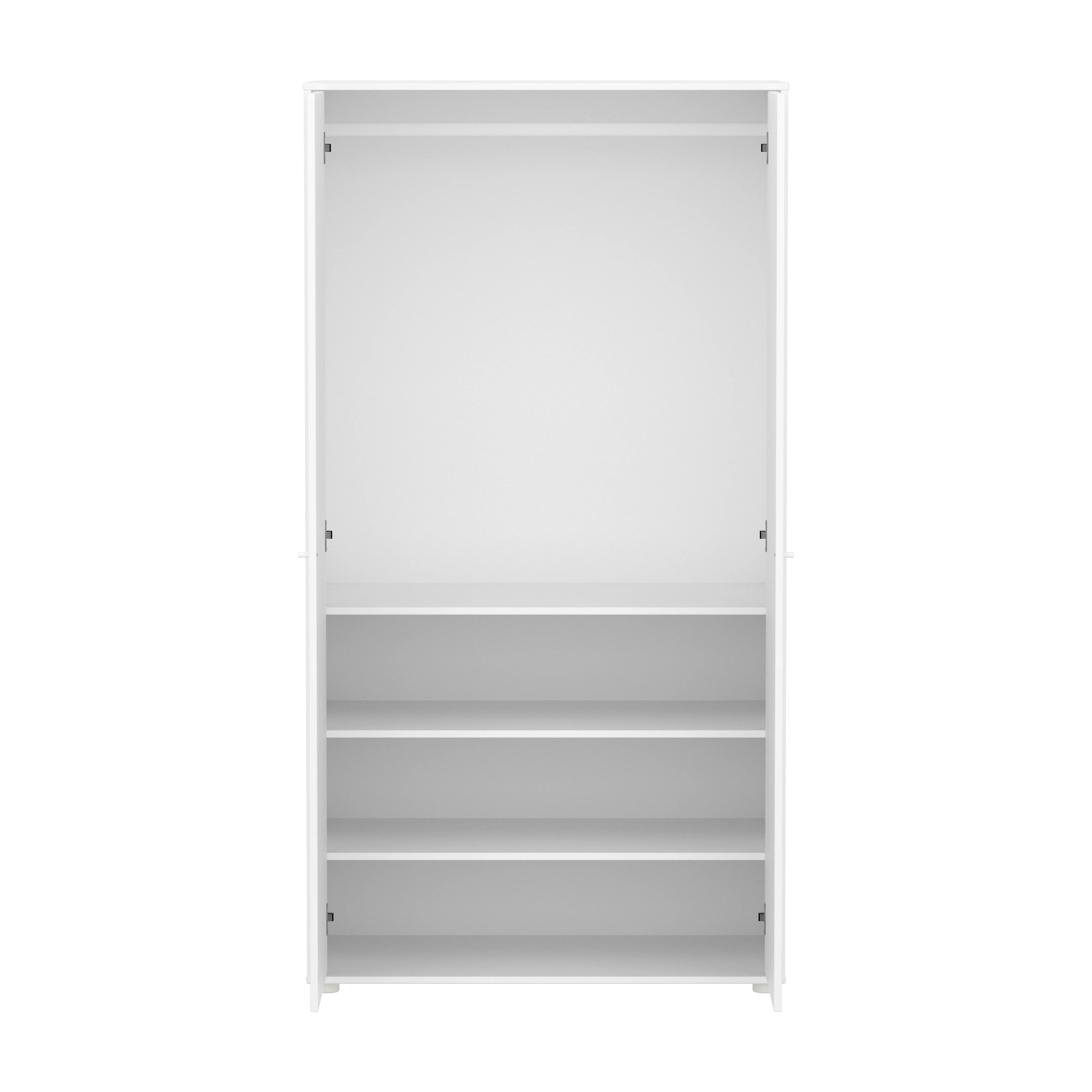 Flexa Saga Garderobeskab 200x100x55 Hvid riller/Hvide ben og greb - Image 2