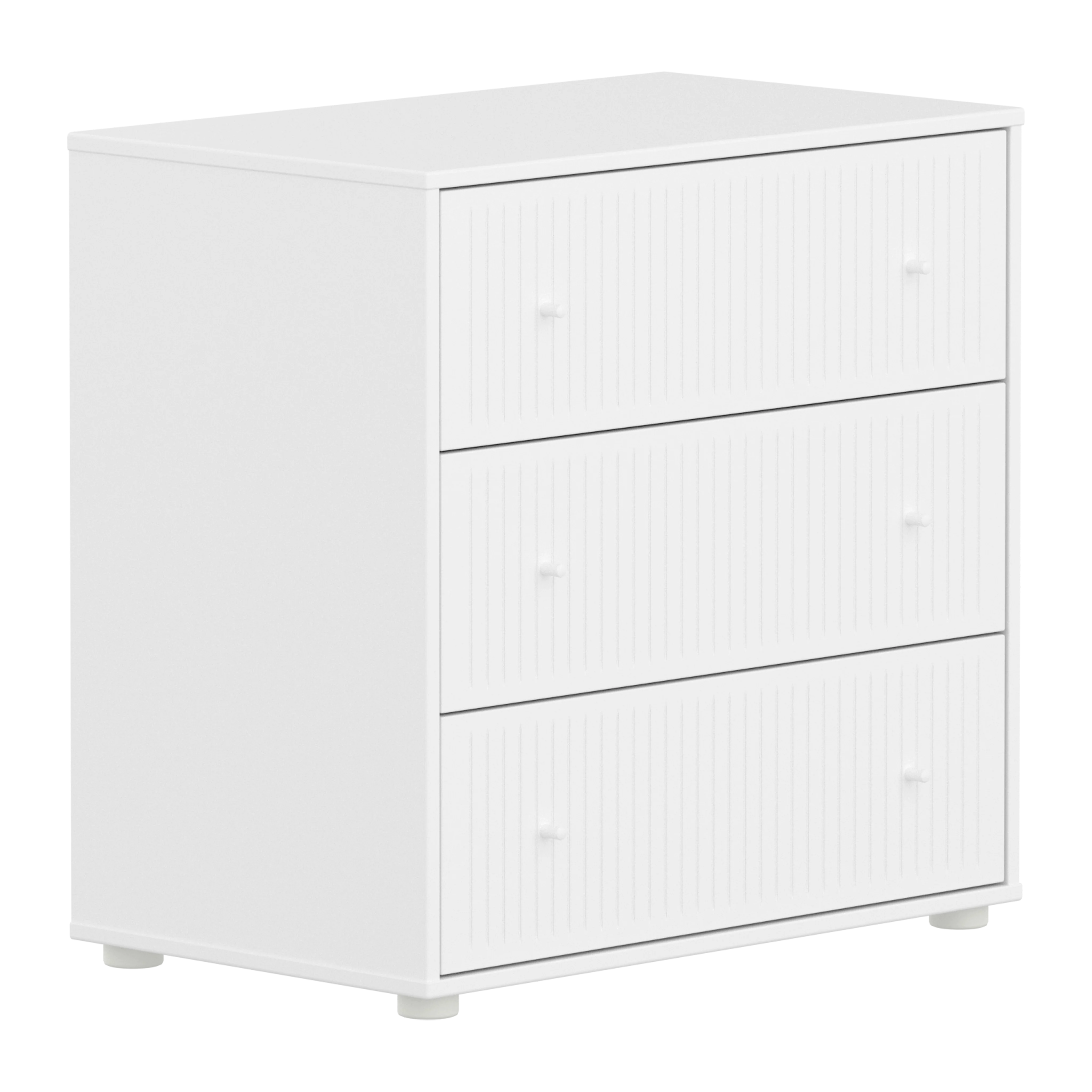 Flexa Saga Kommode 74x75,5x45 Hvid Riller/Hvid greb