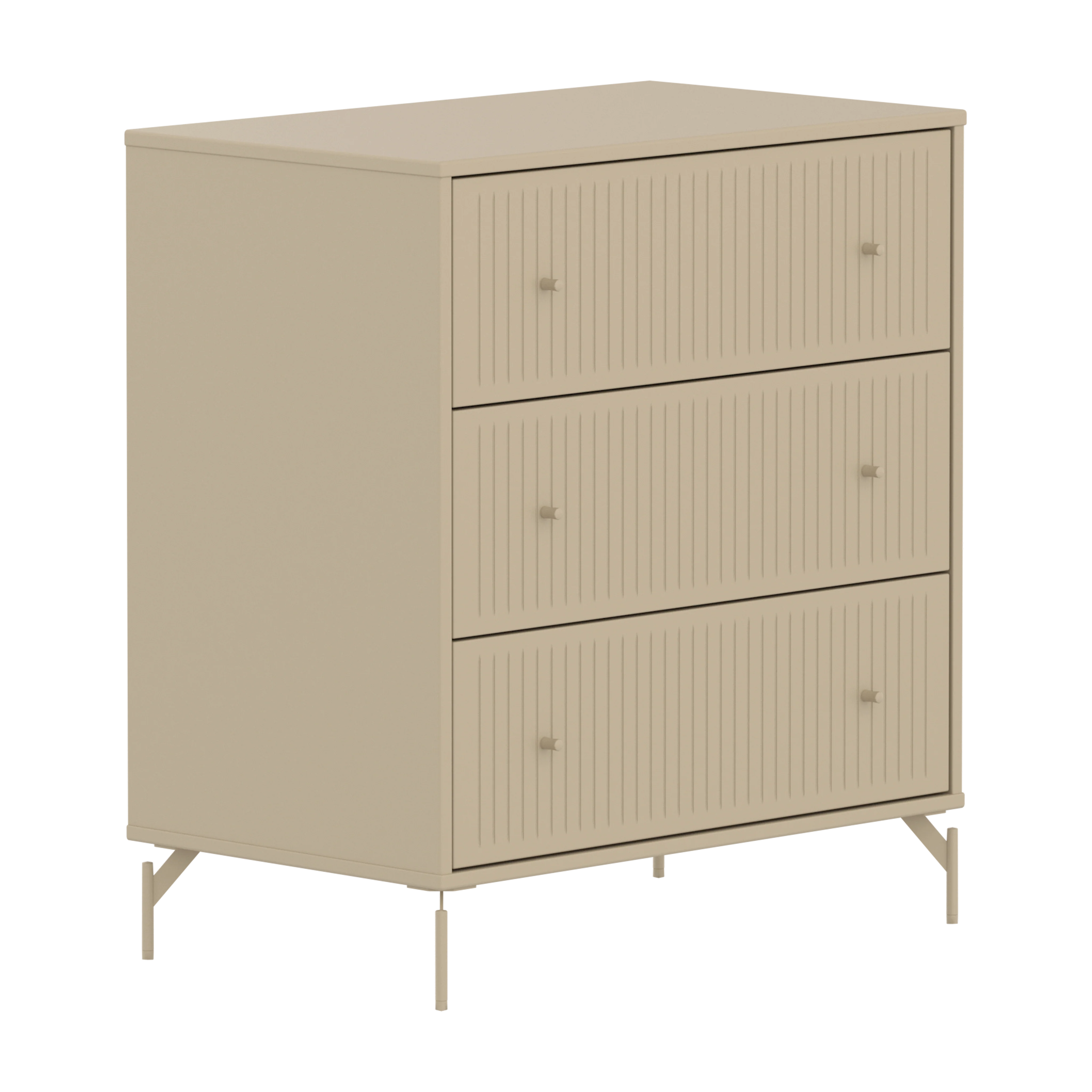 Flexa Saga Kommode 84x75,5x45 Oat riller/Oat ben og greb