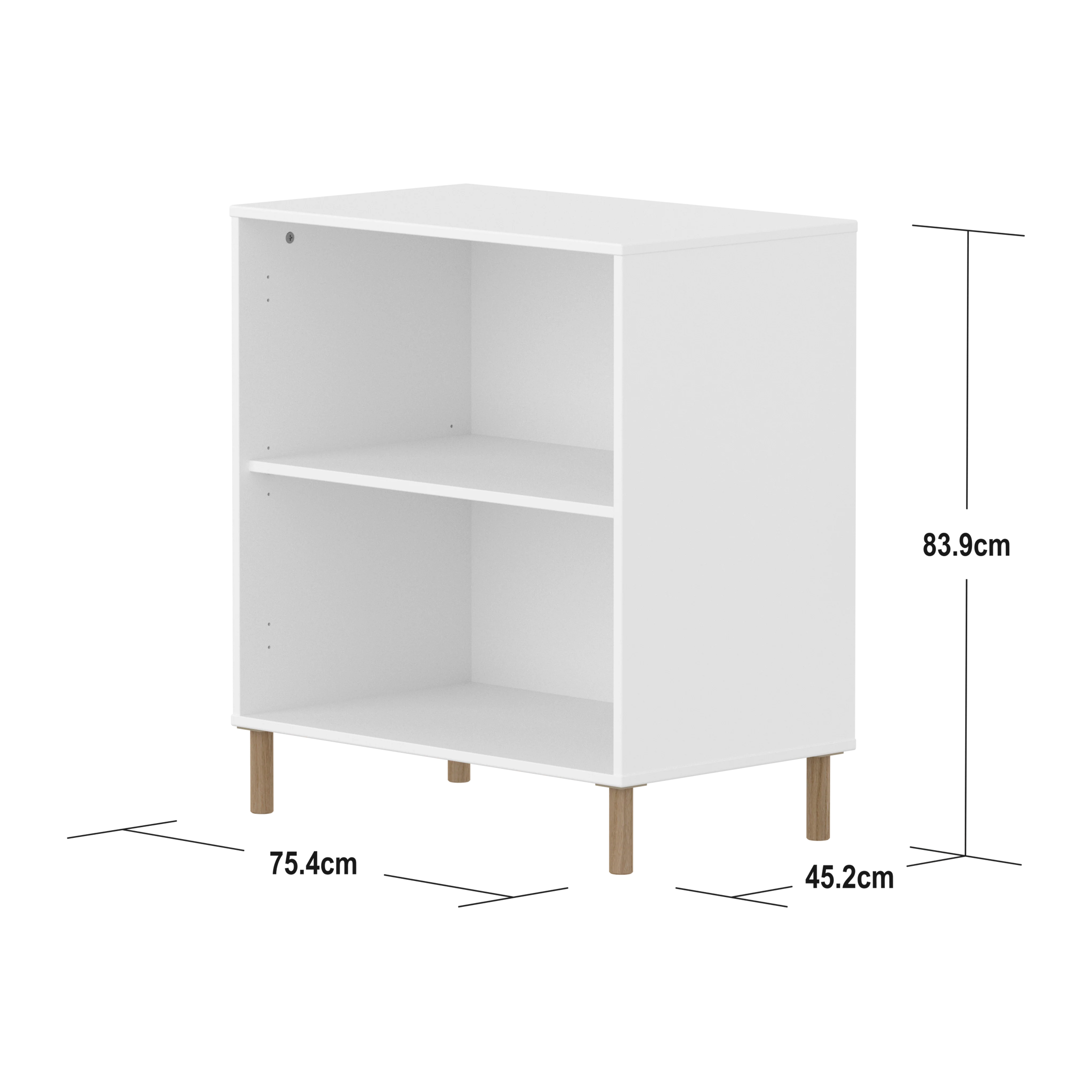 Flexa Saga Reol 84x75,5x45 Hvid/Egetræ - Image 3
