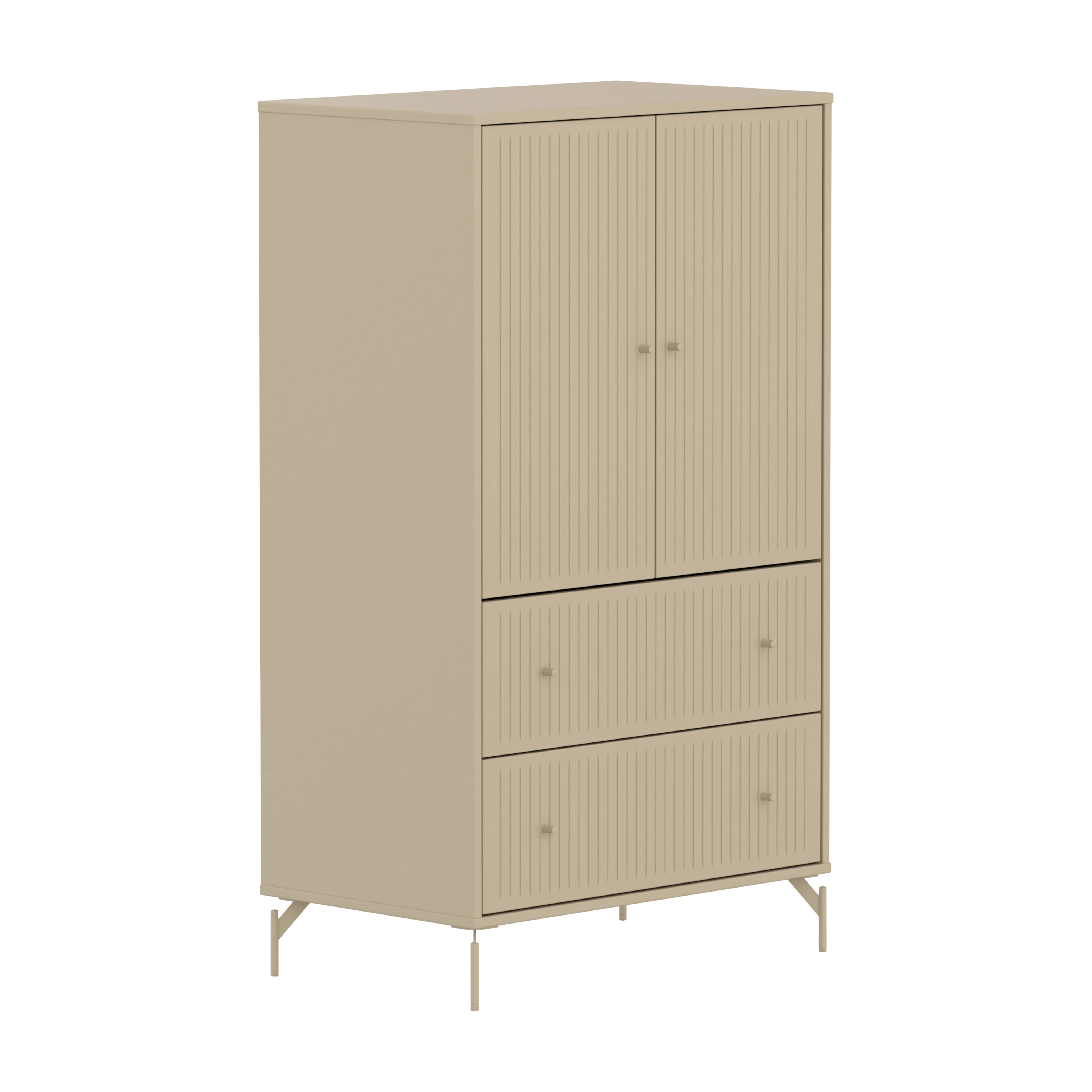 Flexa Saga Skab 129,5x75,5x45 Oat riller/Oat ben og greb