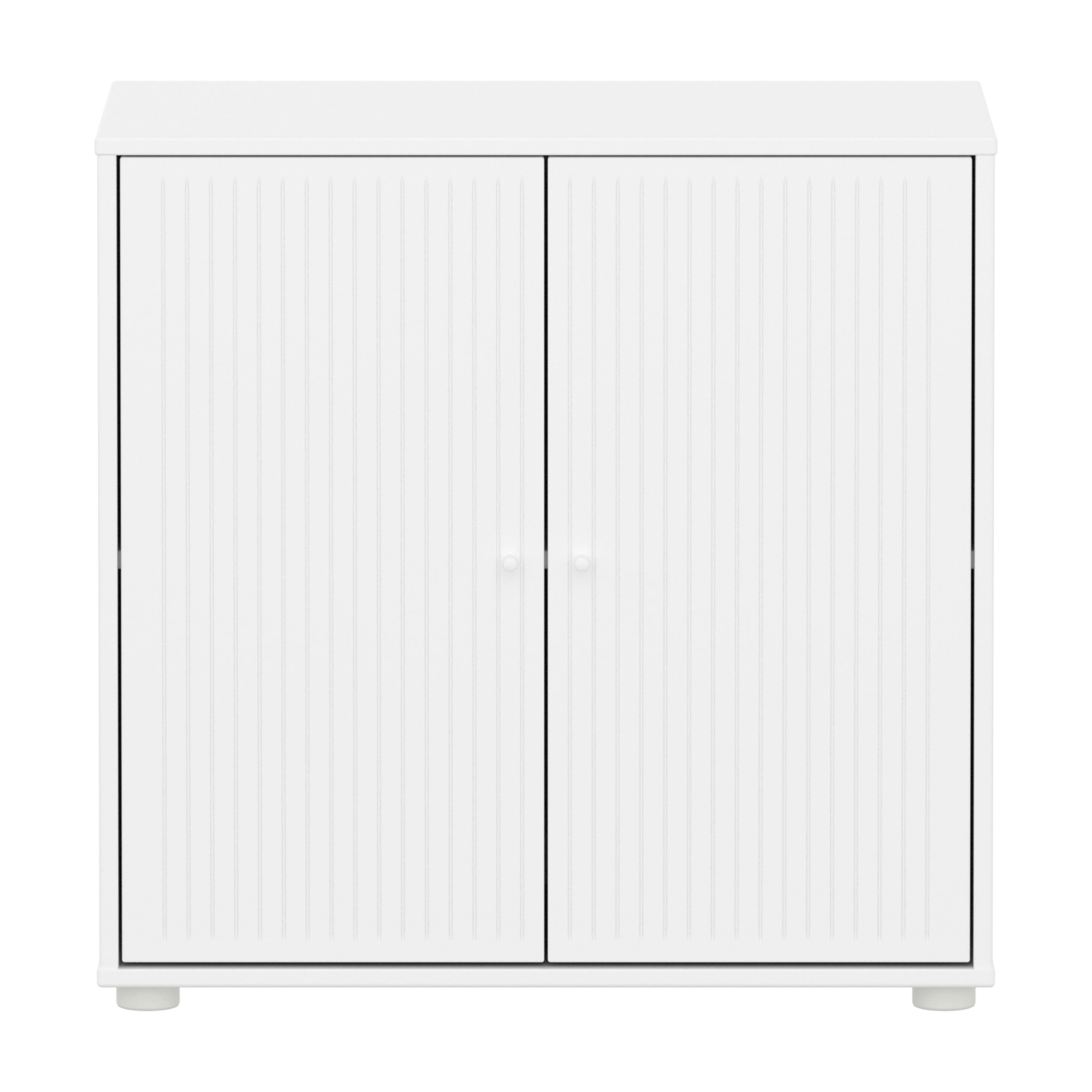 Flexa Saga Skab 74,20x75,5x45 Hvid riller/Hvid greb - Image 2