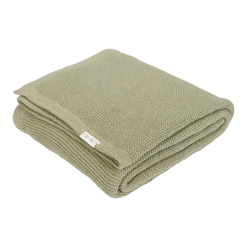 Little Dutch - Strikket Tæppe 110x140 - Olive