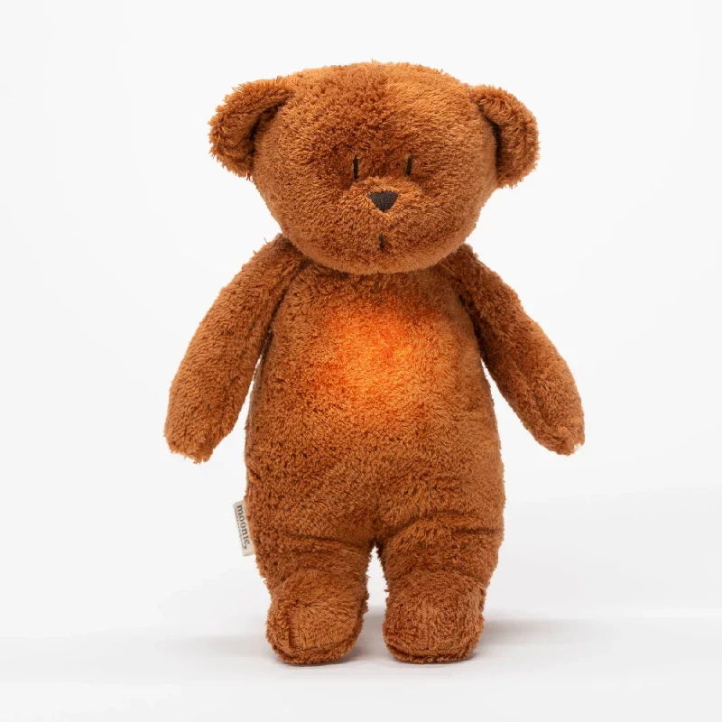 Moonie økologisk brummende bjørn m. Lampe - caramel natur
