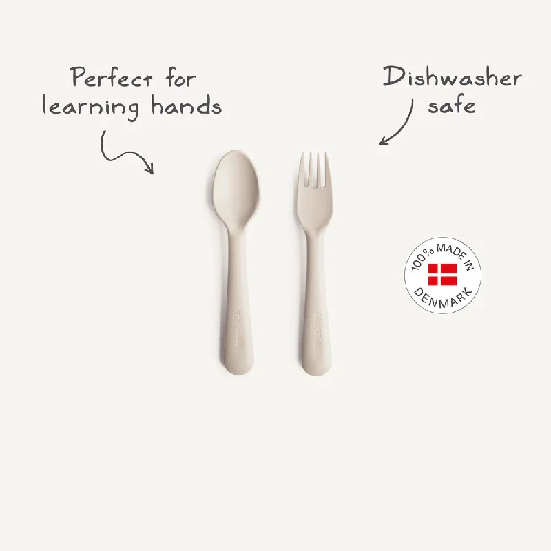Mushie Fork & spoon - powder blue - Image 2