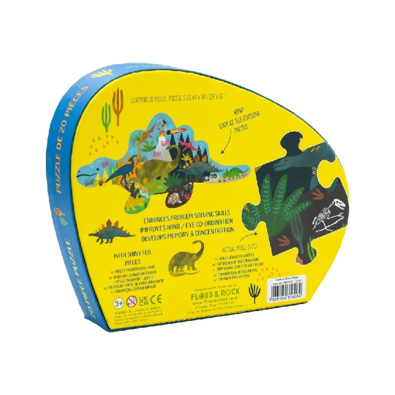 Puslespil m. formet motiv & æske 20 brikker - Dino - Image 2