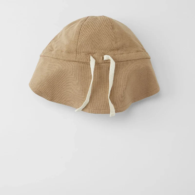 Sun Hat (reversible) - Peanut Brown/Sandy Beach (6-12m) - Image 2